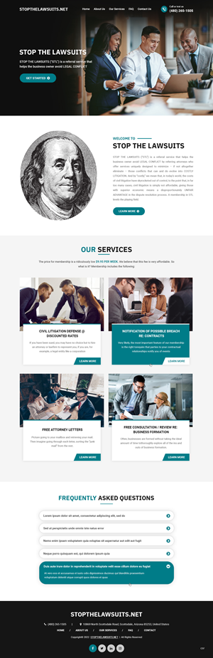 Web Design par pb pour Stop the Lawsuits | Design #28689098
