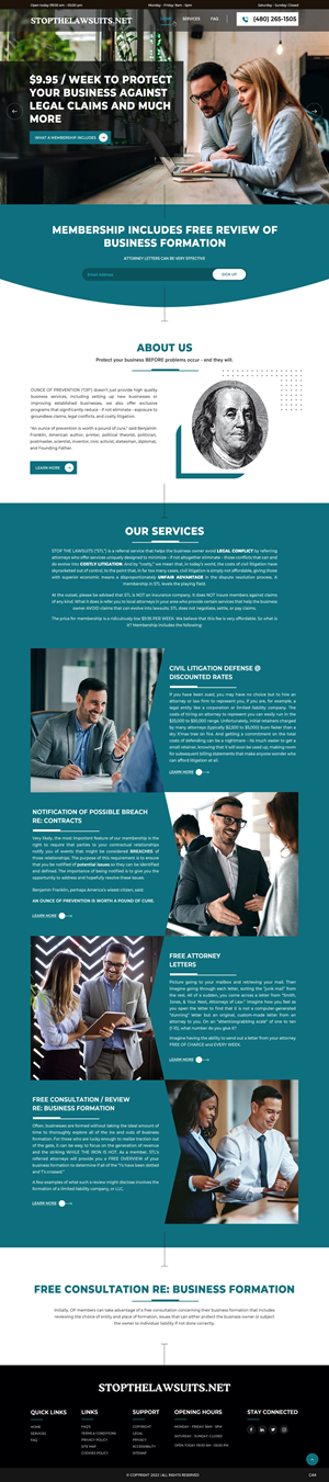 Web Design par pb pour Stop the Lawsuits | Design : #28689099