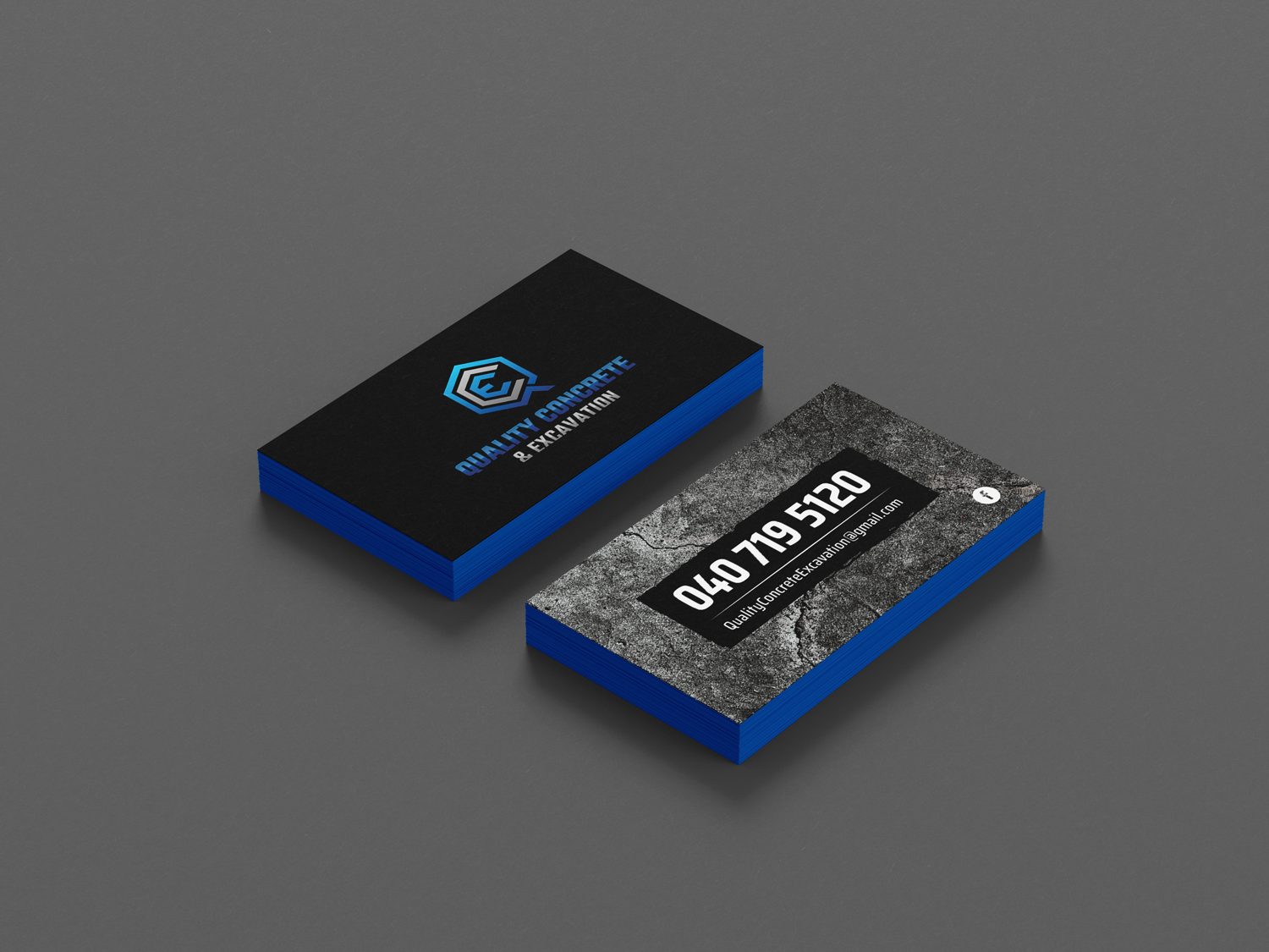 Business Card Design by JK18 for Quality concrete & excavation | Design #28676214