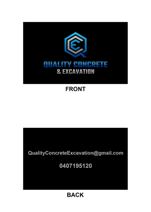 Business Card Design by boyet for Quality concrete & excavation | Design #28676394