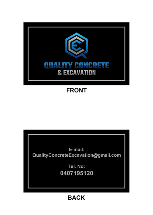 Business Card Design by boyet for Quality concrete & excavation | Design #28676402