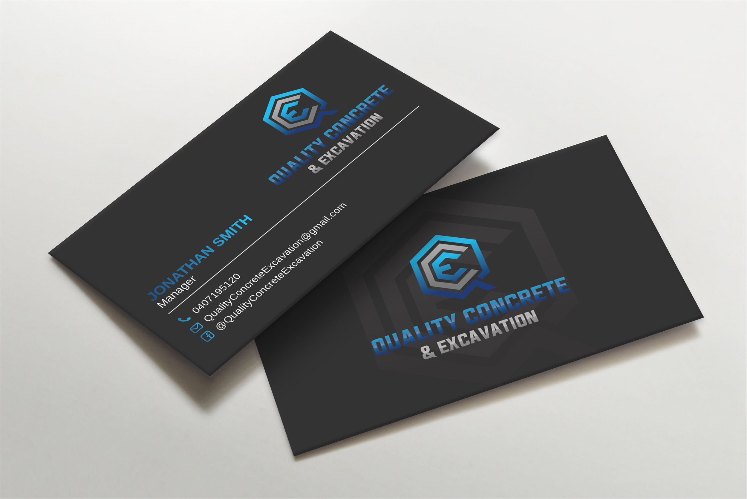 Design de Carte de Visite par Imagine design000 pour Quality concrete & excavation | Design #28676041