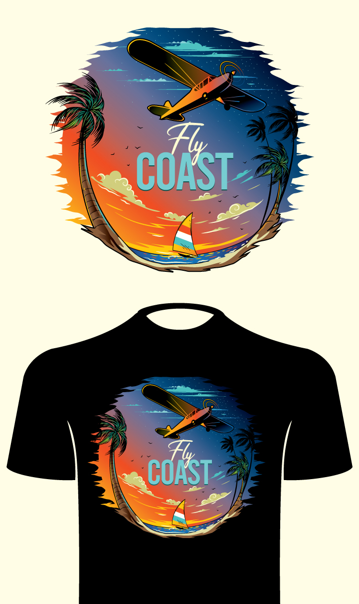T-shirt Design by ally designs for Fly Coast Apparel | Design #28707329