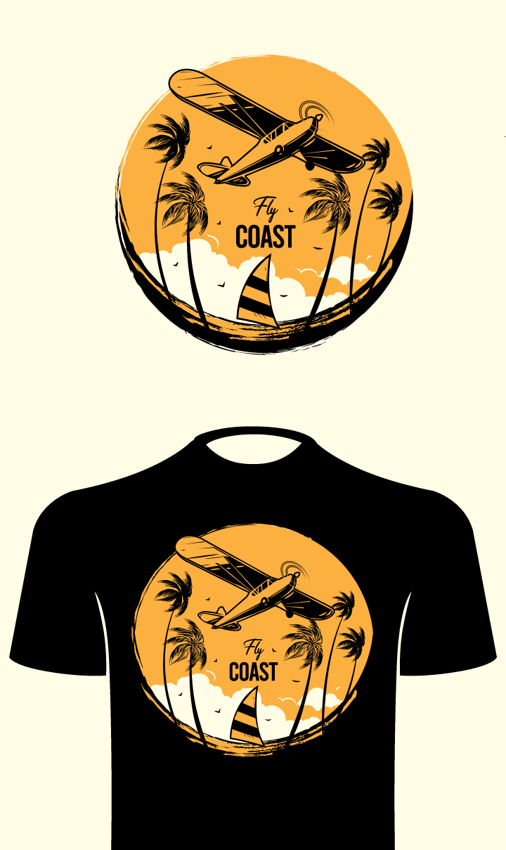T-shirt Design by ally designs for Fly Coast Apparel | Design #28718414