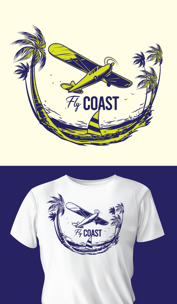 T-shirt Design by ally designs for Fly Coast Apparel | Design #28718415