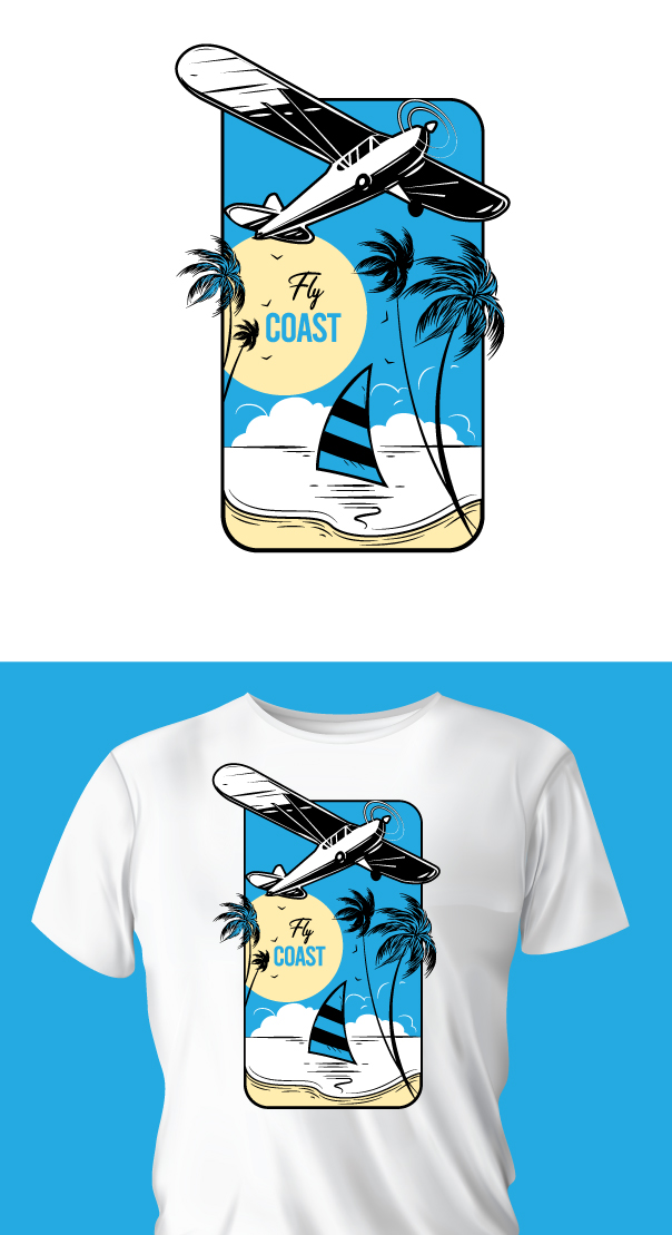 T-shirt Design by ally designs for Fly Coast Apparel | Design #28718417