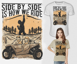 Man and woman with a side by side. | Diseño de Camiseta por Falih A