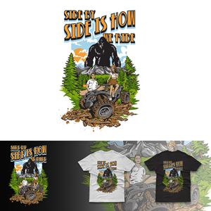 Man and woman with a side by side. | T-Shirt-Design von duatitik.std