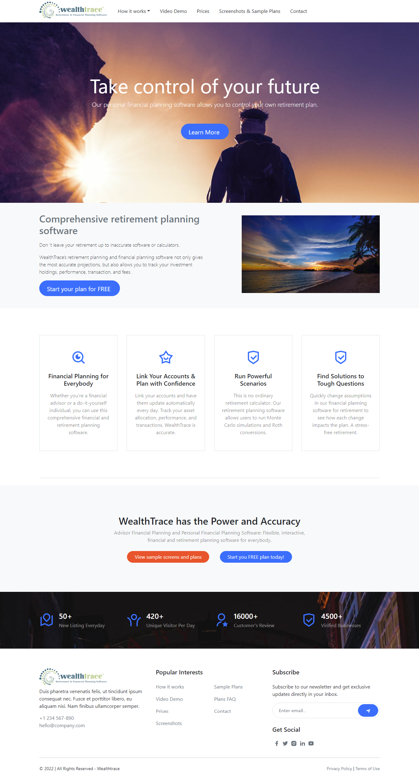 Web Design by vyasarajs for WealthTrace | Design #28700931