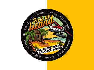 Tropical t-shirt designs . This title is Pick an Island....& leave your baggage behind. | T-Shirt-Design von twentysevendesign