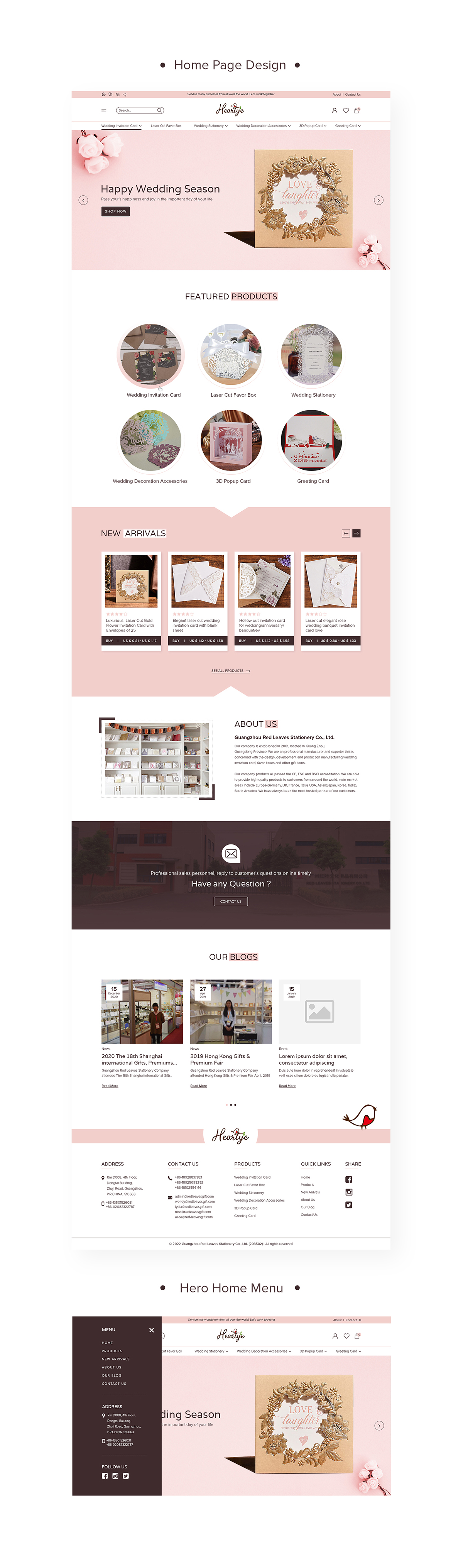 Web Design par Harjit Mehmi pour RED LEAVES GIFT(HONGKONG).CO.LTD | Design #28733622