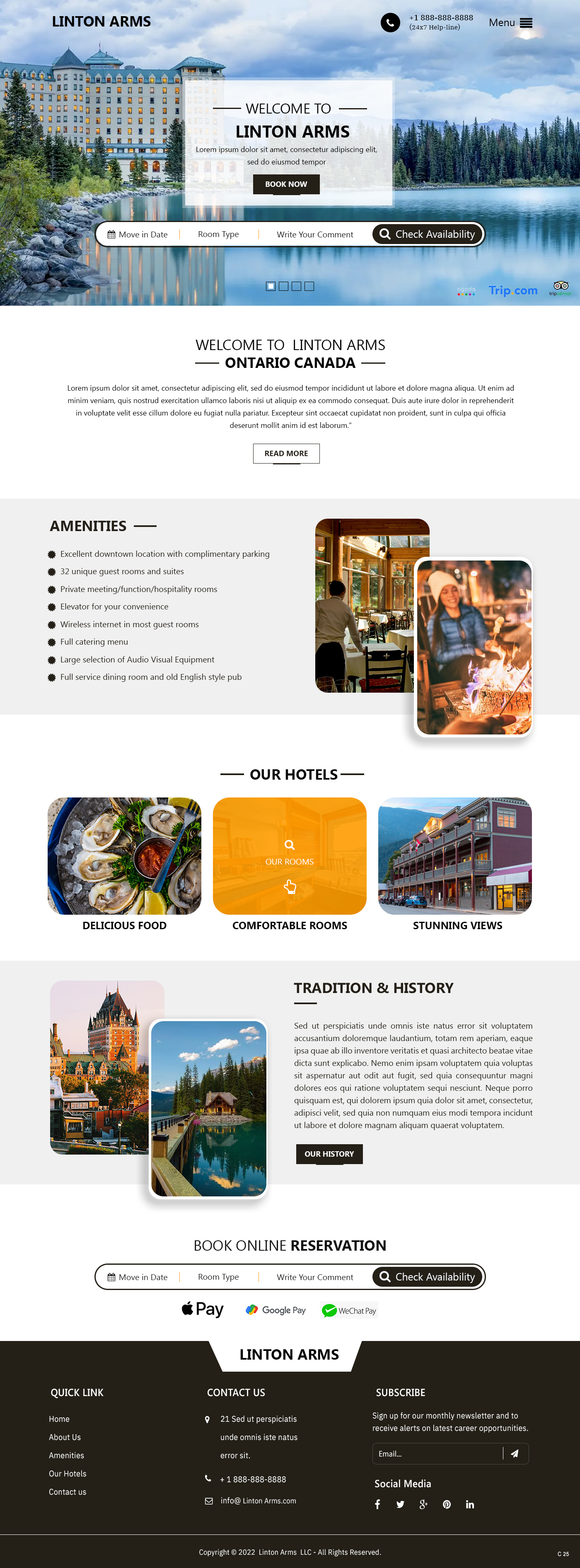 Web Design by pb for LINTON ARMS INN | Design #28726065