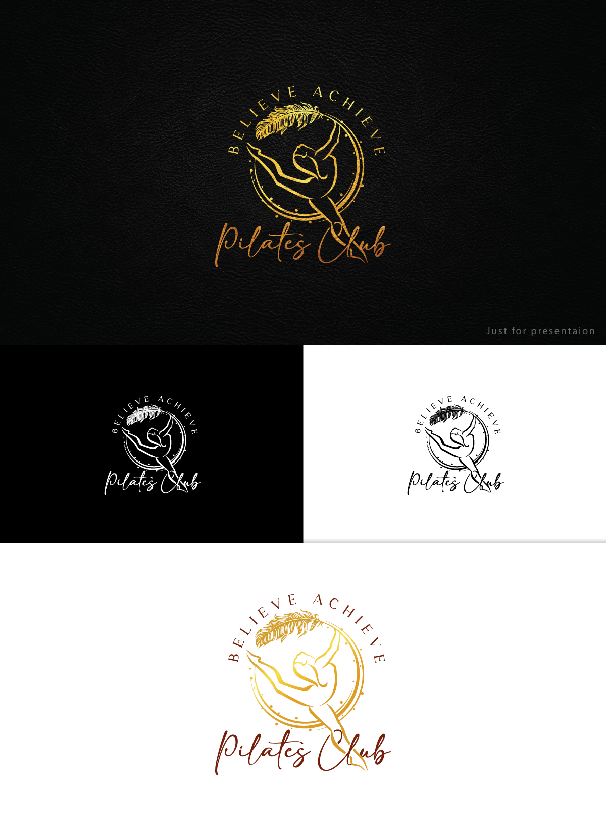 Logo Design by Logo Stock for Believe and Achieve Pilates Club  | Design #28709104