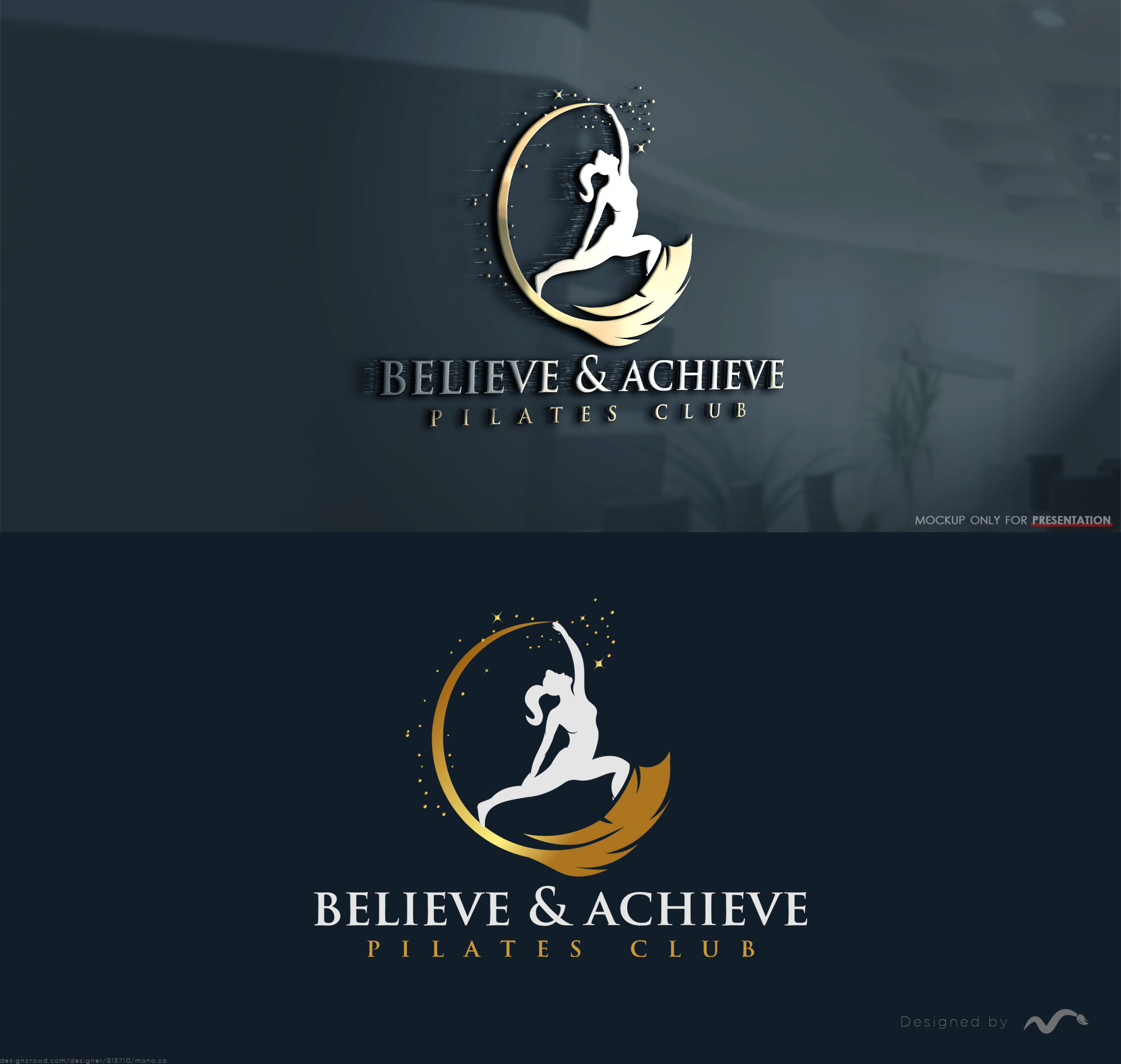 Logo Design by Mono.co for Believe and Achieve Pilates Club  | Design: #28716852