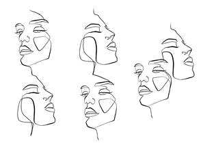 Single Line Art Tattoo with Faces | Diseño de Tatuaje por Omelas