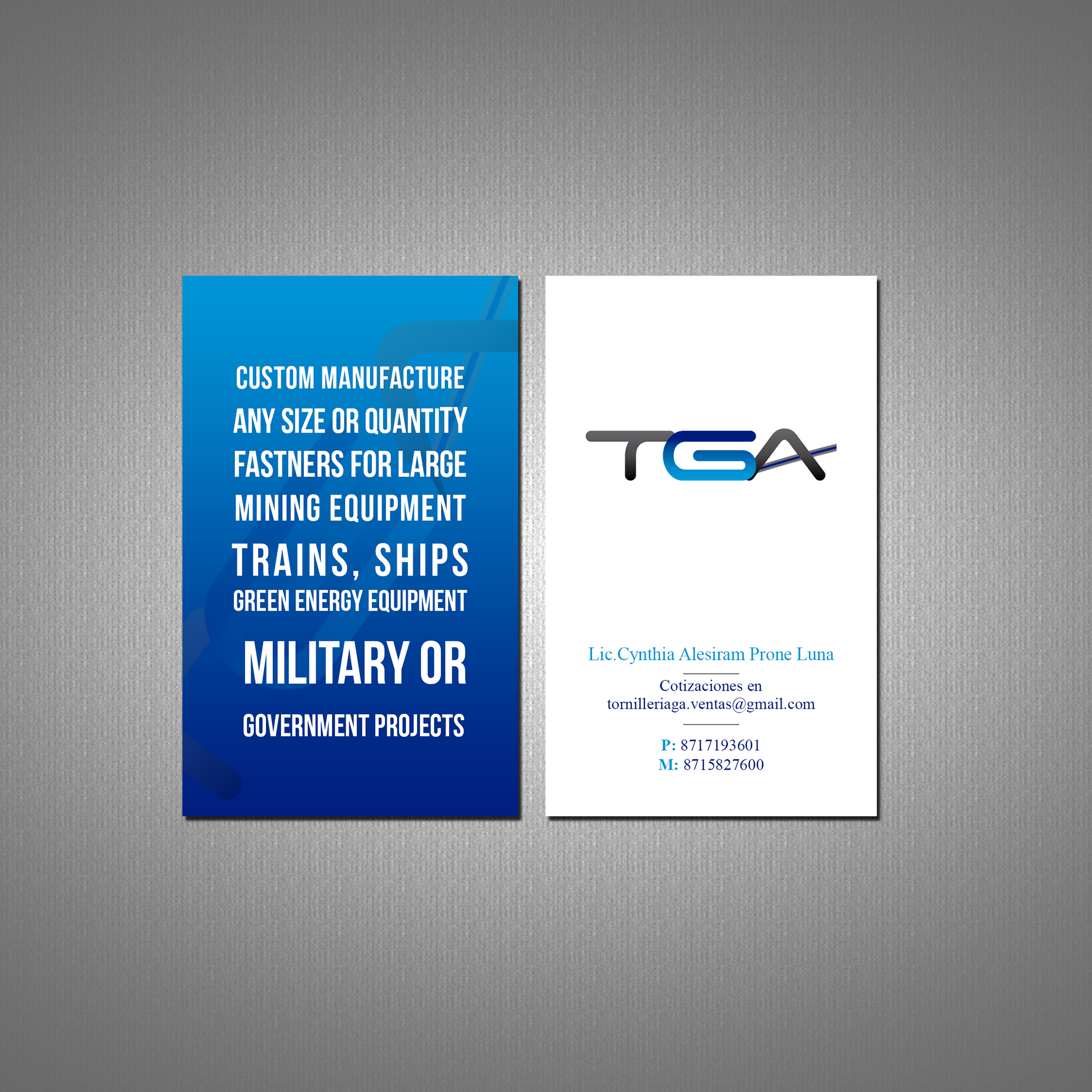 Business Card Design by Creations Box 2015 for TGA | Design #28728164