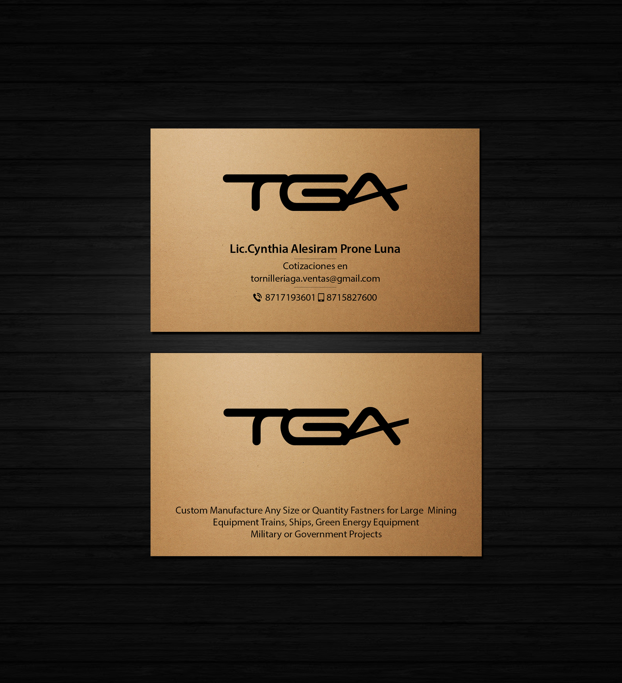 Business Card Design by Creations Box 2015 for TGA | Design #28728355