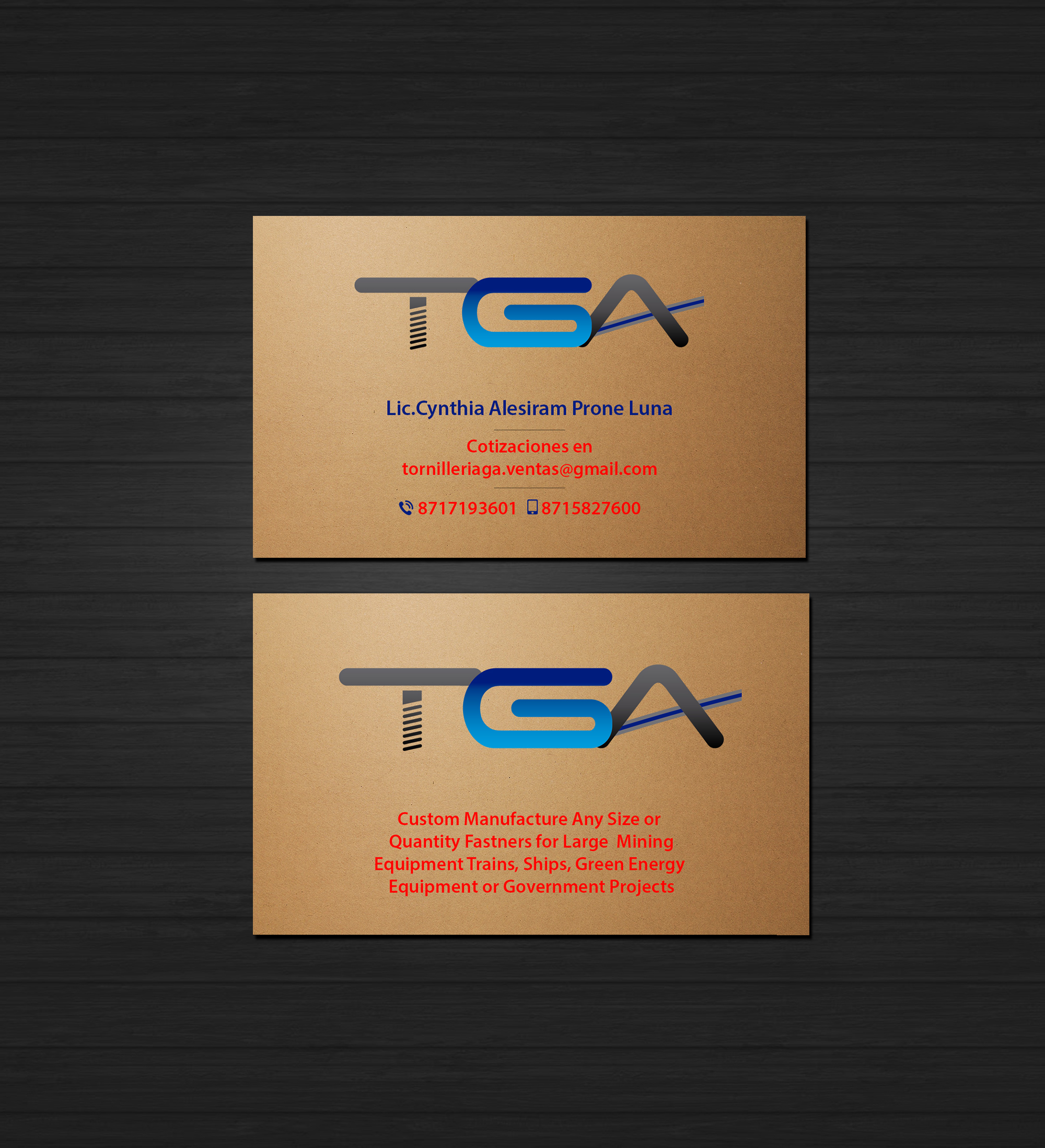 Business Card Design by Creations Box 2015 for TGA | Design #28744360