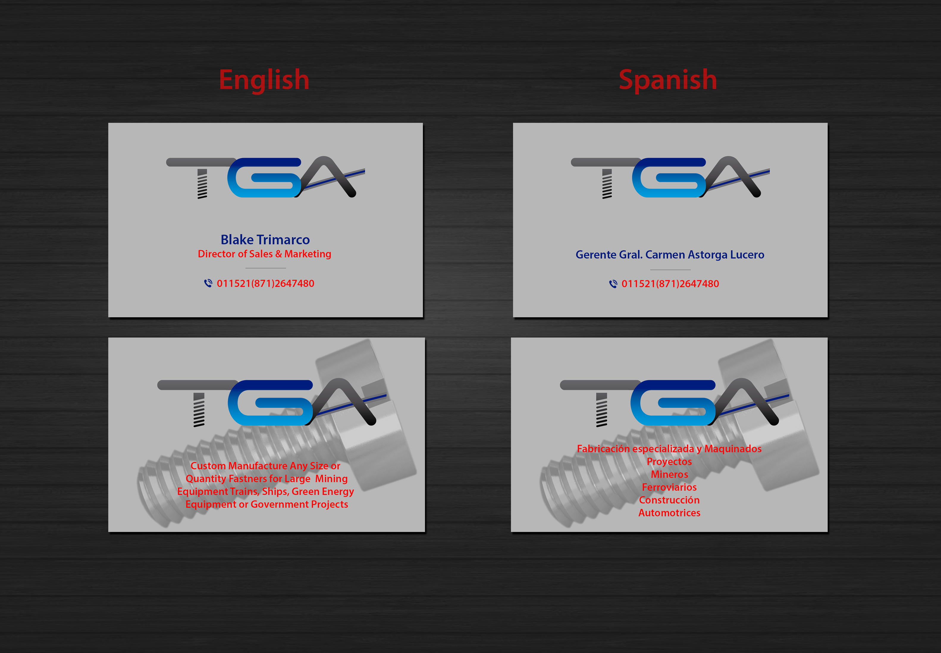 Business Card Design by Creations Box 2015 for TGA | Design #28758188