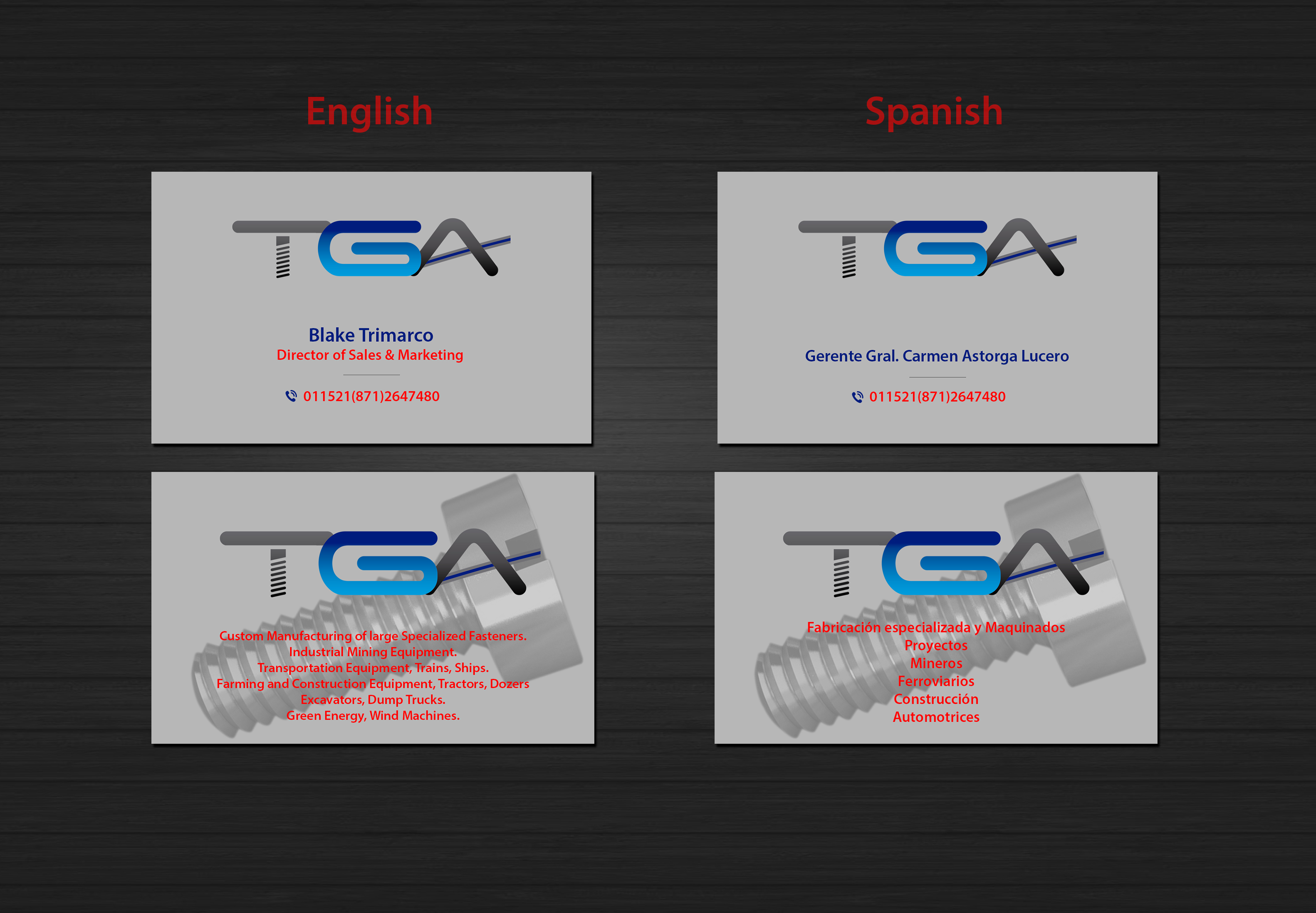 Business Card Design by Creations Box 2015 for TGA | Design #28761515