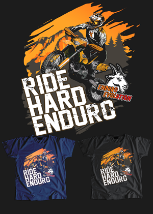 Hard enduro design, dirtbikes mountans goats ? | Diseño de Camiseta por AVColor Design