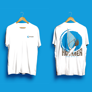 T-shirt with logo Hotmer surfshop and fun action of Windsurf | T-Shirt-Design von HELLOCRUNK