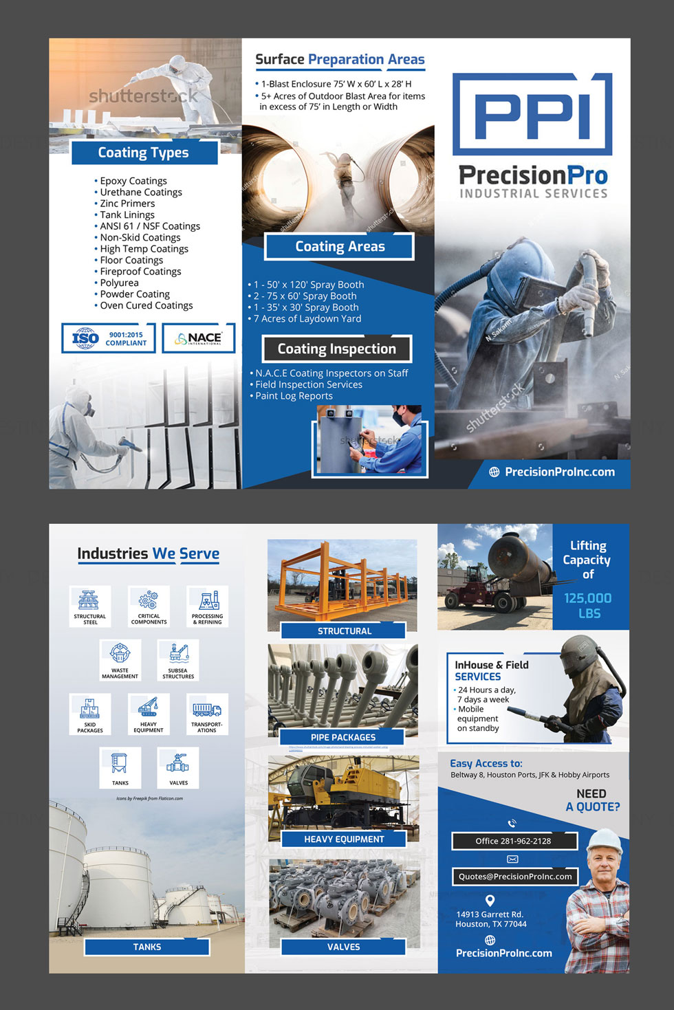 Design de Flyer par DA. pour Precision Pro Inc | Design #28770688