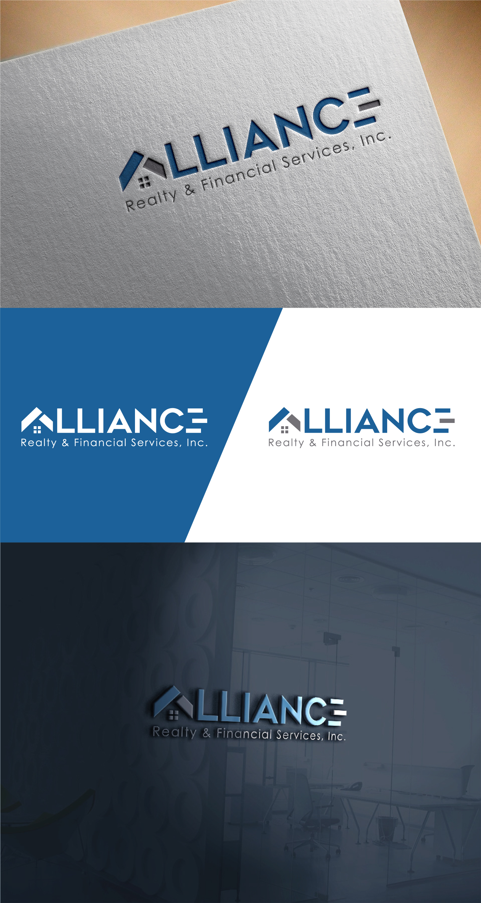Logo Design by AnteMeridiem for Alliance Realty & Financial Services, Inc | Design #28748706
