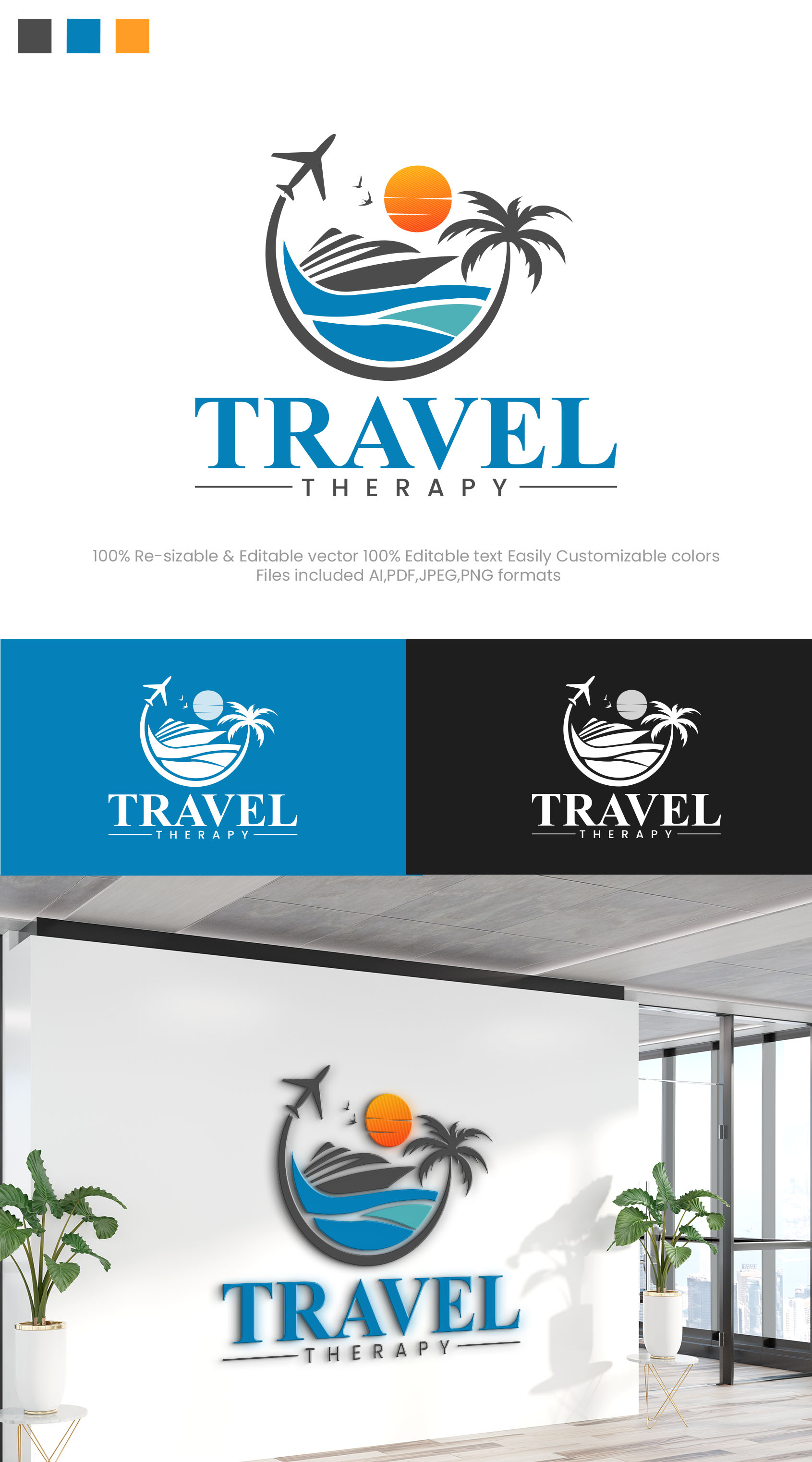 Logo Design by Virgo Designs for Travel Therapy | Design: #28740373