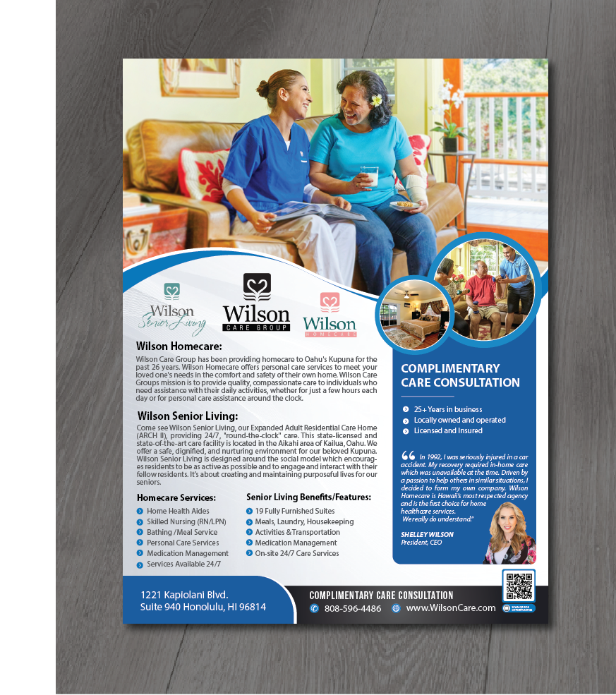 Design de Flyer par alex989 pour Wilson Care Group | Design #28772403