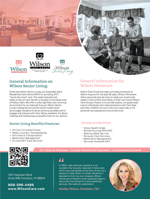 Design de Flyer par JK18 pour Wilson Care Group | Design : #28758575