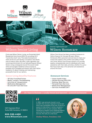 Flyer Design by JK18 for Wilson Care Group | Design #28761304