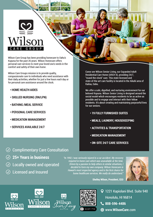 Flyer Design by Hristo Itchov for Wilson Care Group | Design #28762003