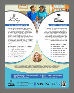 Design de Flyer par Fine Graphics House pour Wilson Care Group | Design : #28757415