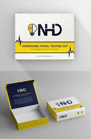 Medical device box for kits used for self testing purposes. Attractive simplistic design | Diseño de Empaque por SAI DESIGNS