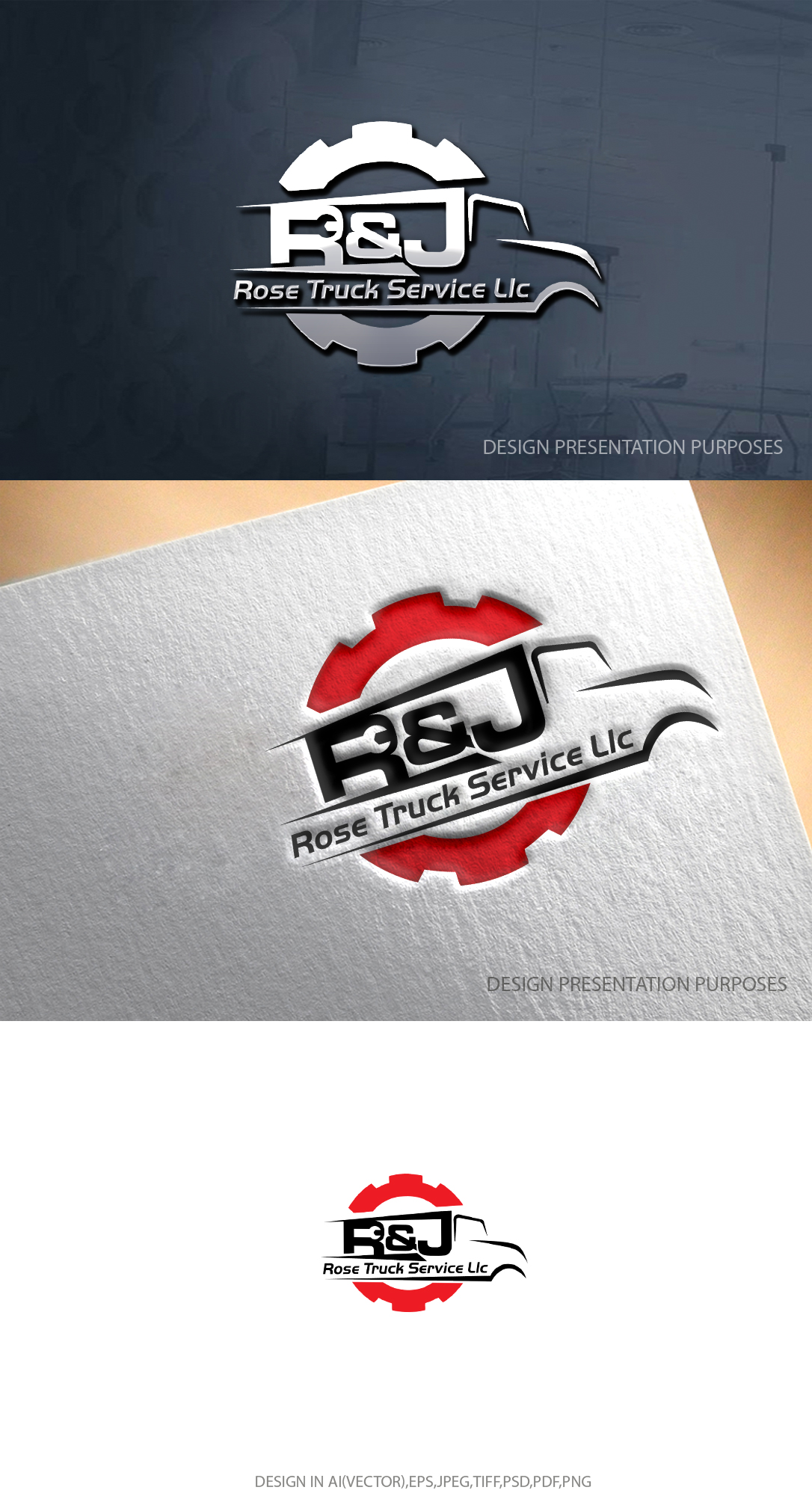 Design de Logo par graphicevolution pour R&J Rose Truck Service Llc | Design #28760522