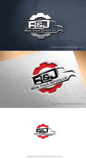 Logo Design by graphicevolution for R&J Rose Truck Service Llc | Design: #28760522