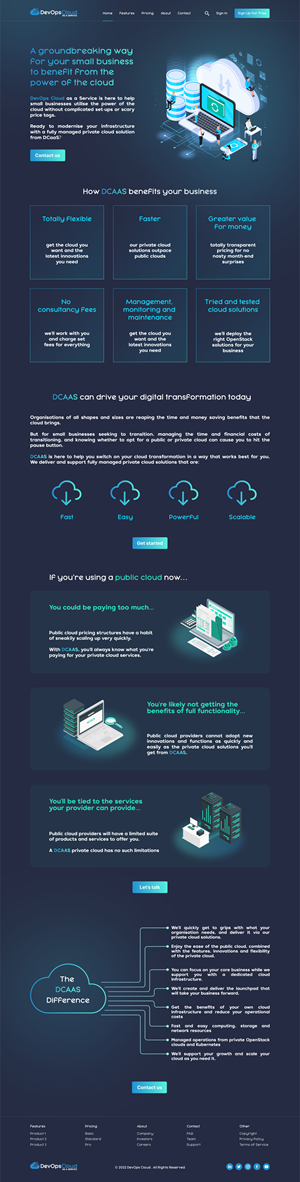 Website Design for DevOps Cloud As a Service | Web-Design von Fayenia