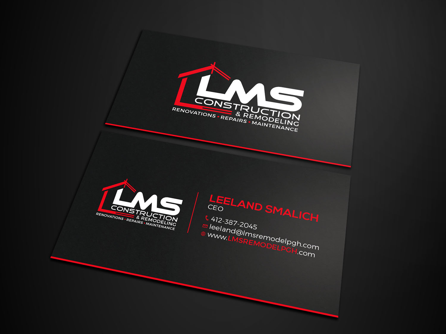 Business Card Design by RENEXIT for LMS Construction and Remodeling, LLC | Design #28770348