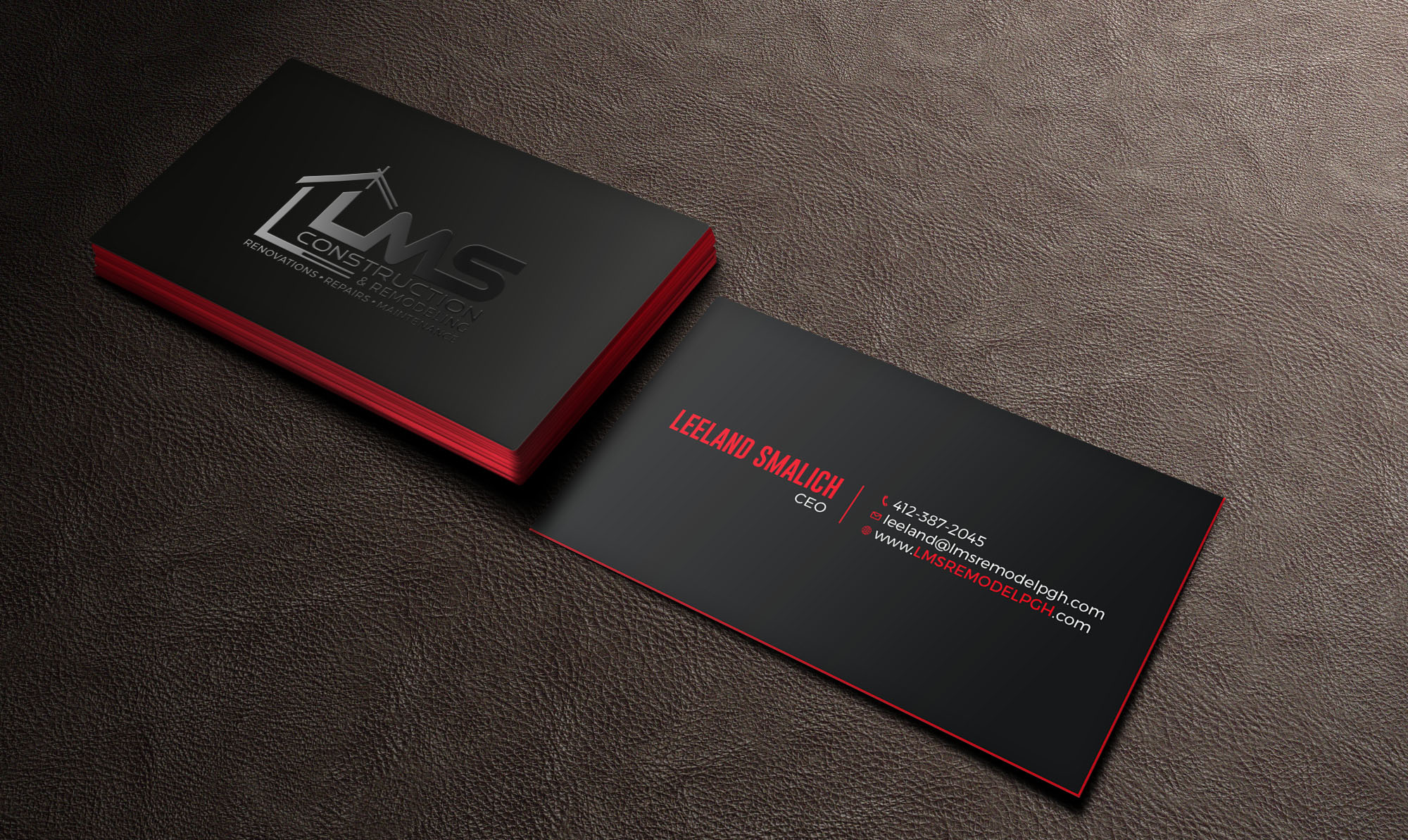 Business Card Design by RENEXIT for LMS Construction and Remodeling, LLC | Design #28770349