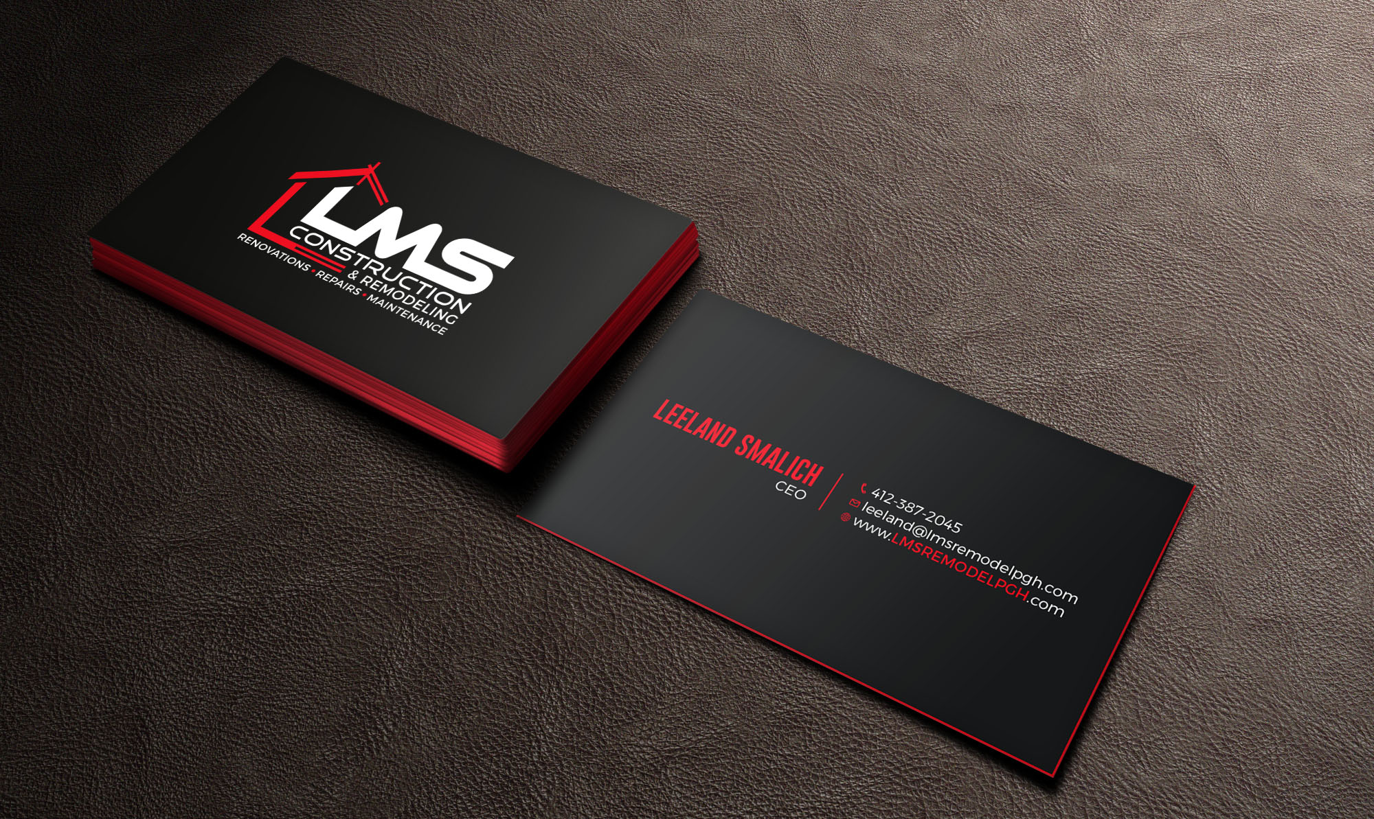 Business Card Design by RENEXIT for LMS Construction and Remodeling, LLC | Design #28770351