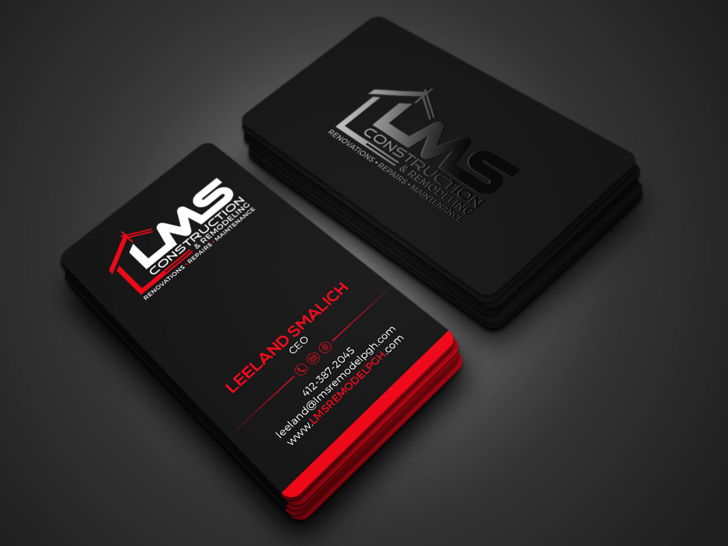 Business Card Design by RENEXIT for LMS Construction and Remodeling, LLC | Design #28770363