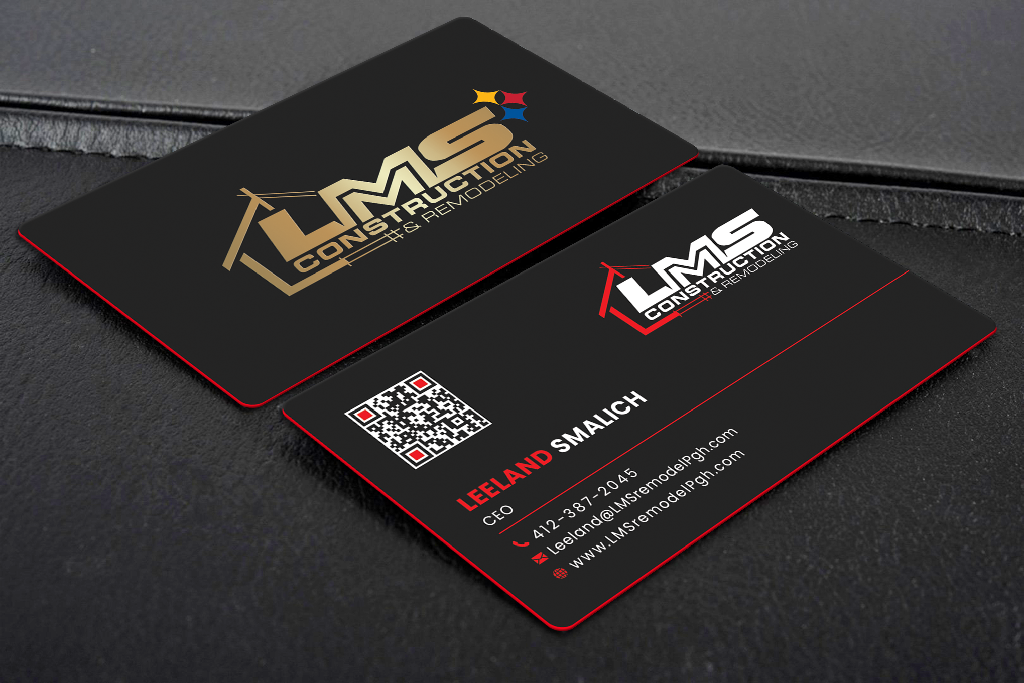 Business Card Design by Creative Moon Design for LMS Construction and Remodeling, LLC | Design #28772199