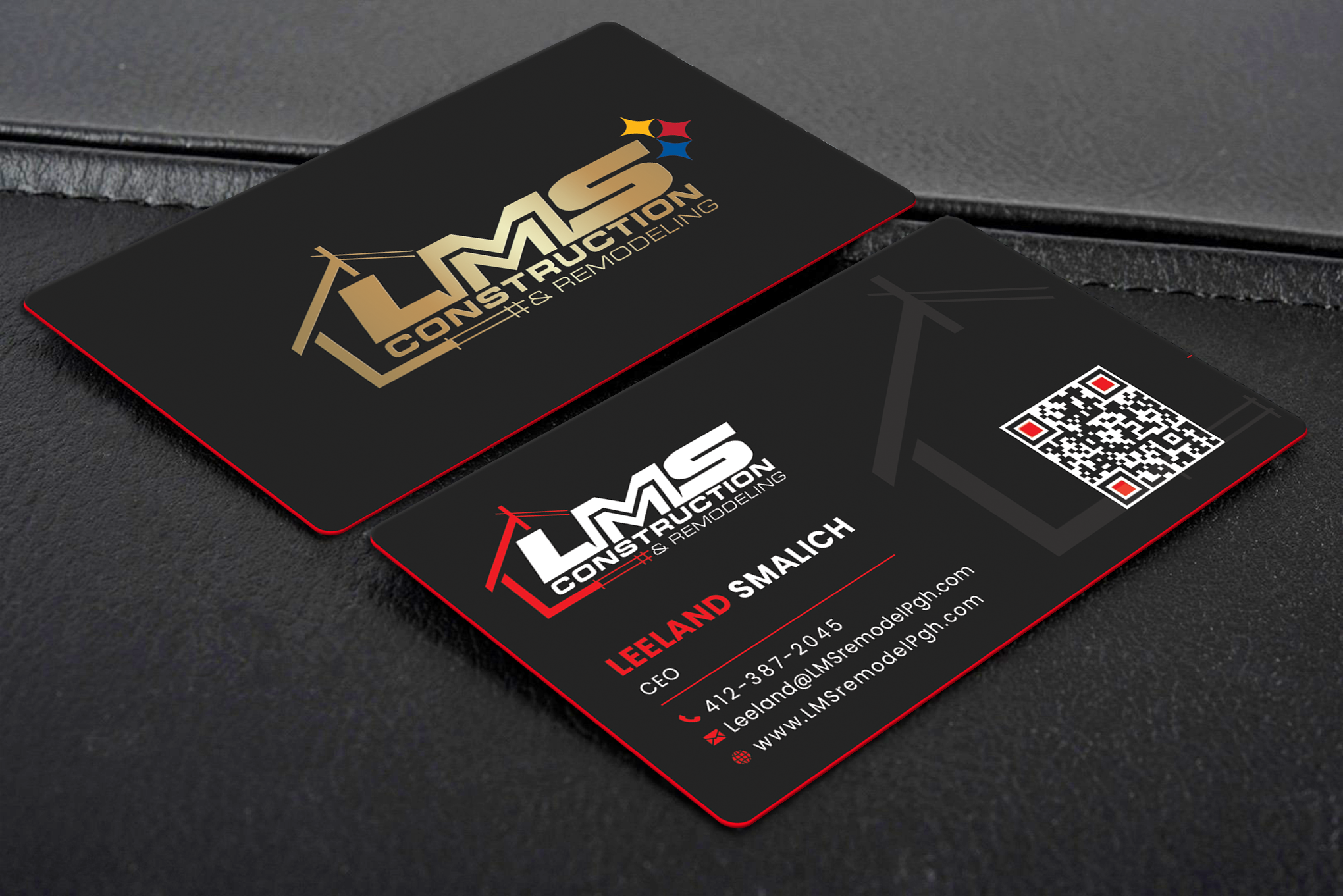 Visitenkarten-Design von Creative Moon Design für LMS Construction and Remodeling, LLC | Design #28772229