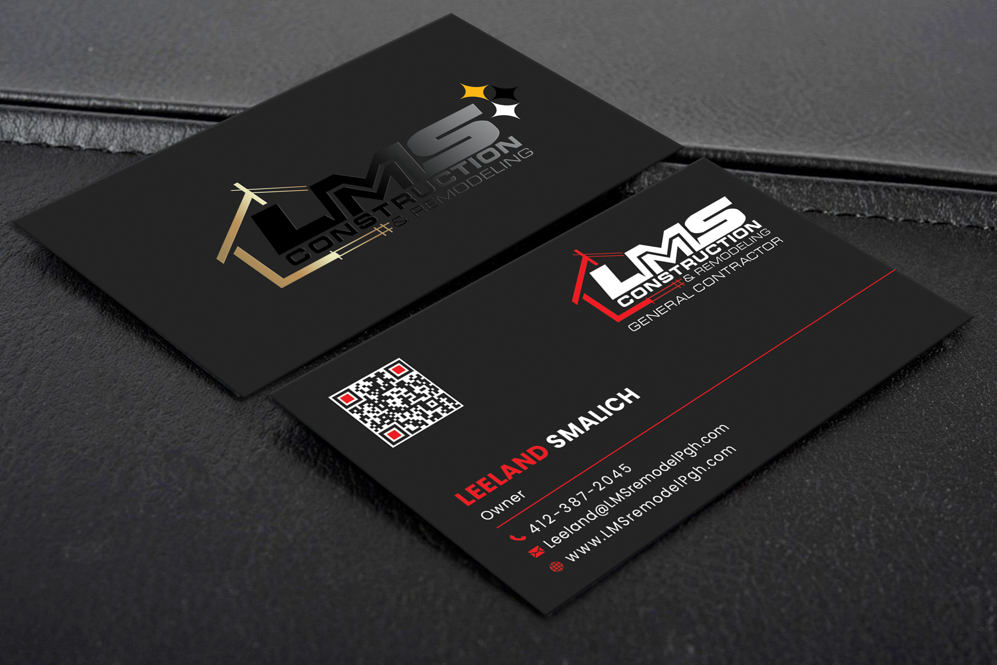Business Card Design by Creative Moon Design for LMS Construction and Remodeling, LLC | Design #28772486