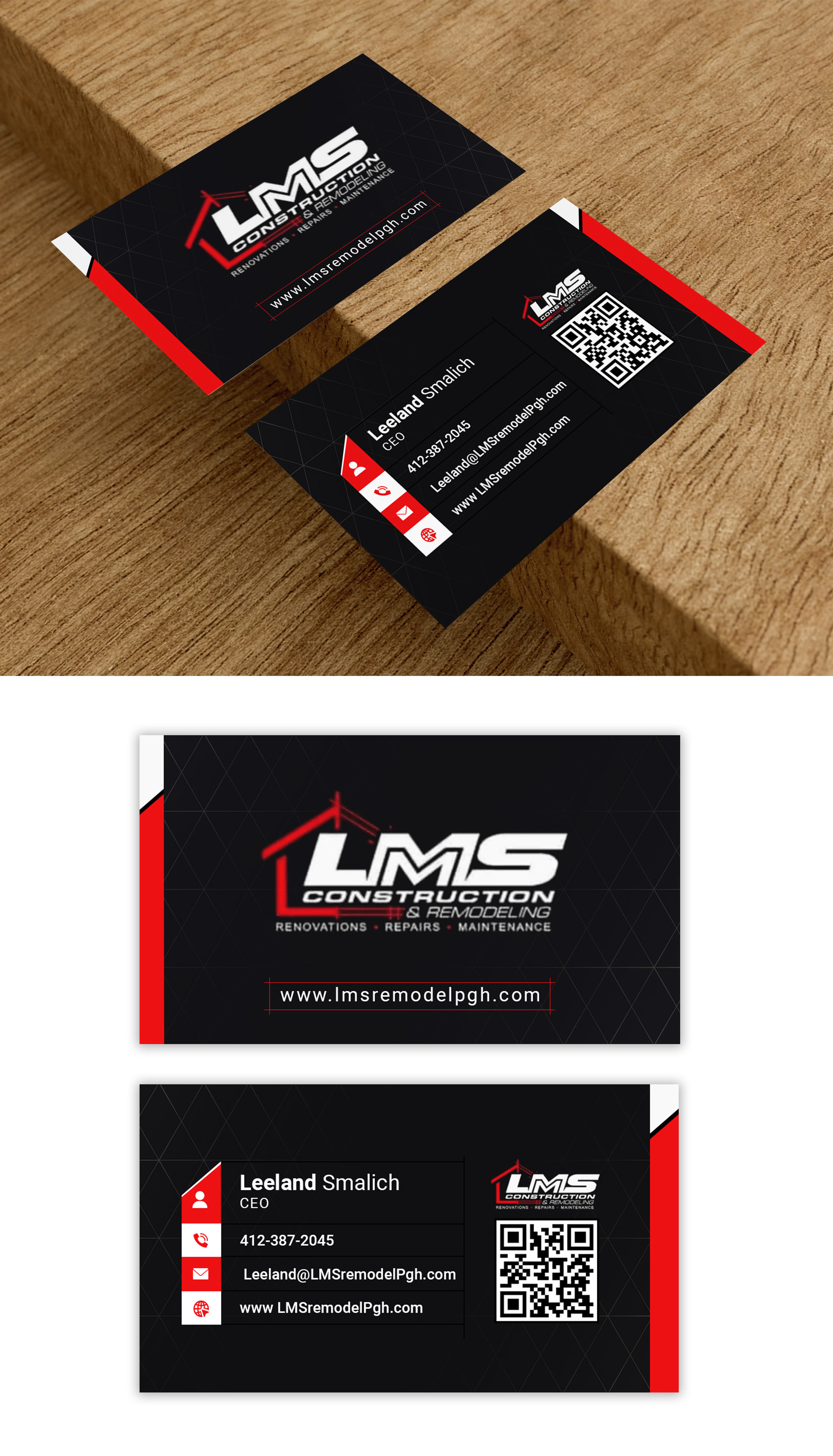 Design de Carte de Visite par debdesign pour LMS Construction and Remodeling, LLC | Design #28772218
