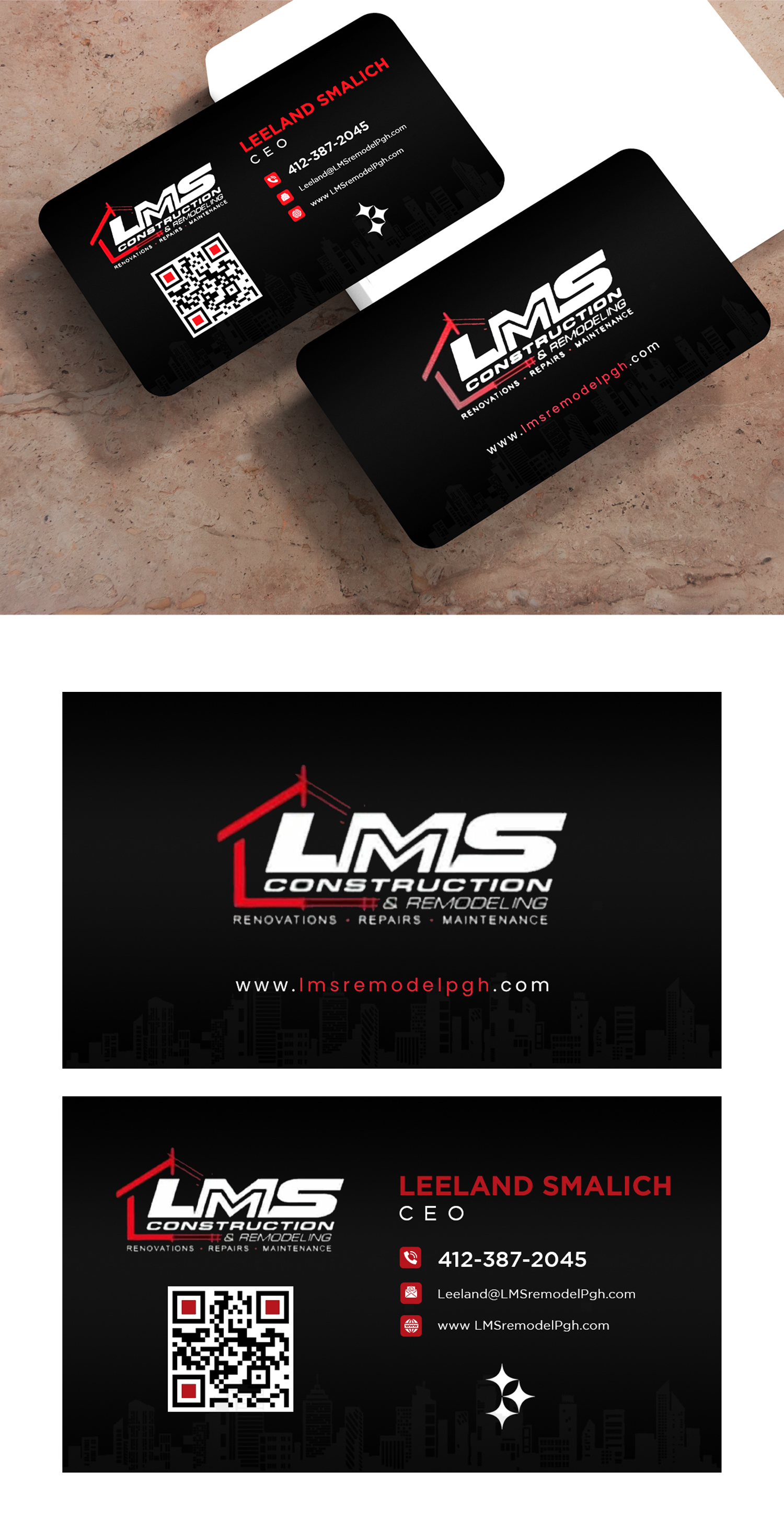 Design de Carte de Visite par debdesign pour LMS Construction and Remodeling, LLC | Design #28773813