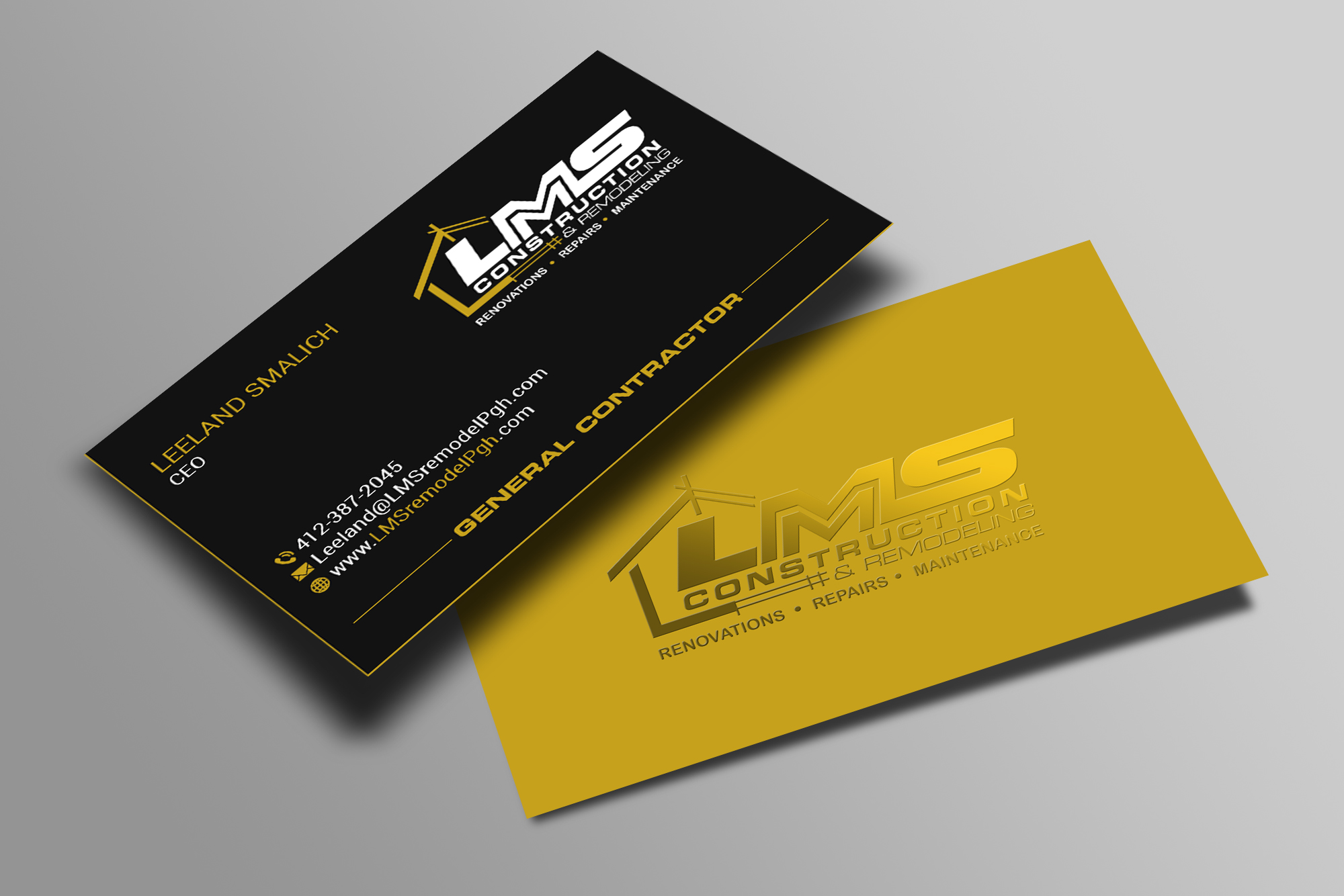 Visitenkarten-Design von Creations Box 2015 für LMS Construction and Remodeling, LLC | Design #28767440