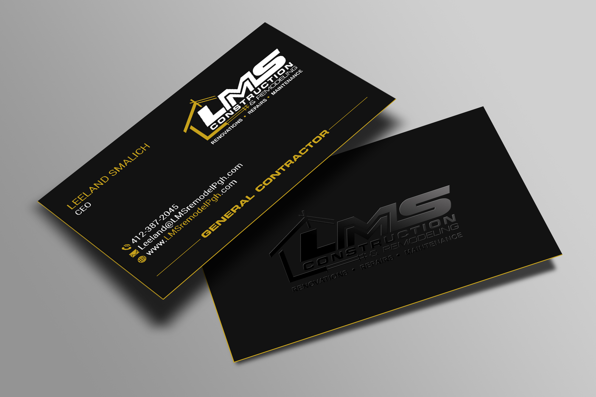 Business Card Design by Creations Box 2015 for LMS Construction and Remodeling, LLC | Design #28767445