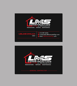Visitenkarten-Design von Creations Box 2015 für LMS Construction and Remodeling, LLC | Design: #28768559